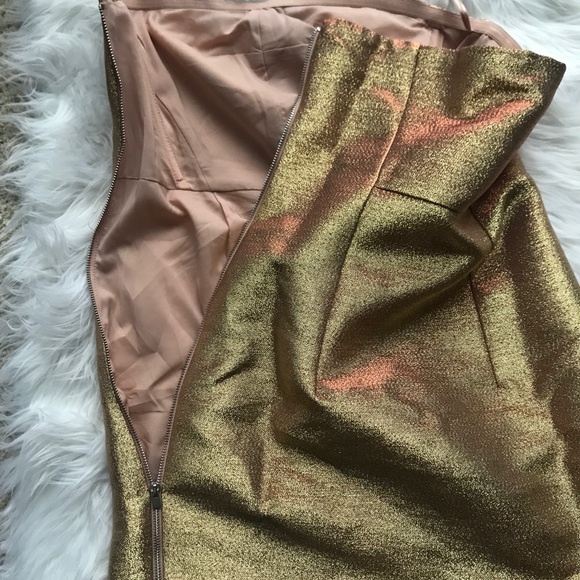 NWT EXPRESS Metallic Gold Cocktail Dress 🥂 - Picture 8 of 8